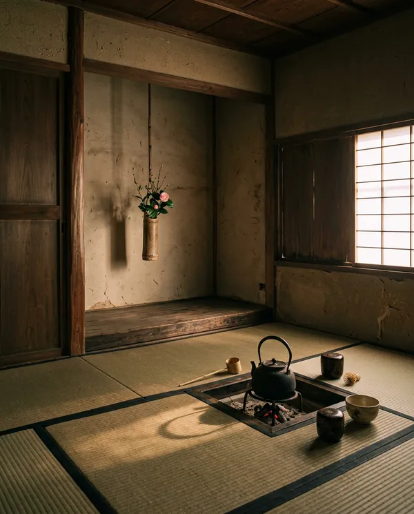 Tea room in late light
