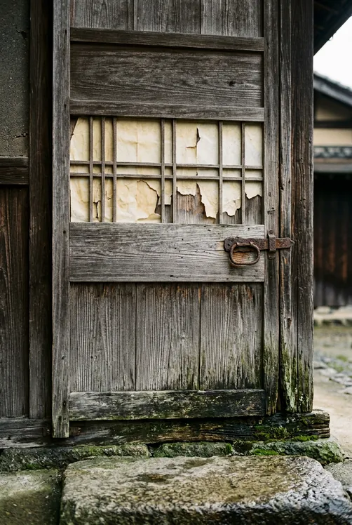 Weathered farmhouse door