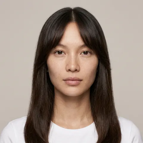 Long layers + curtain bangs look preview
